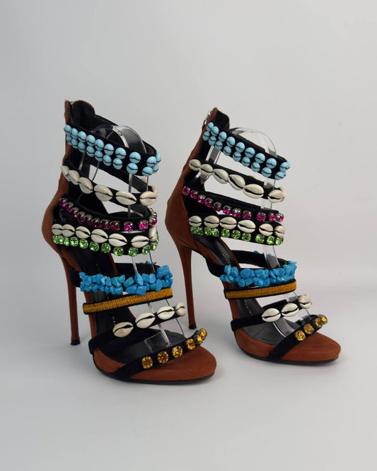 Giuseppe Zanotti Coline Beaded Shell Heels 2014 — 36