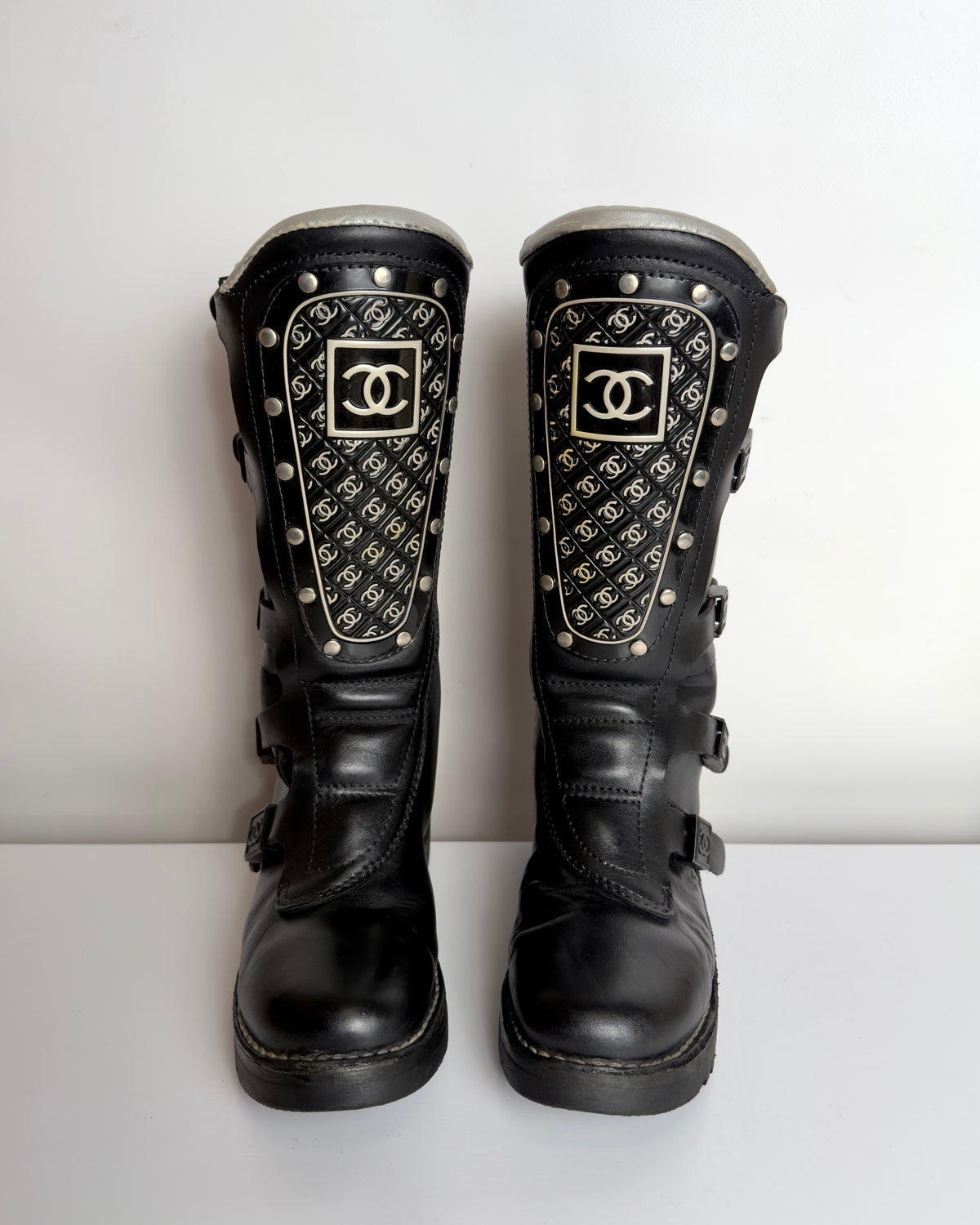 Chanel FW 2003 Moto Biker Boots — 37