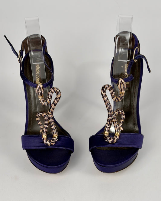 Roberto Cavalli Snake Heels — 38