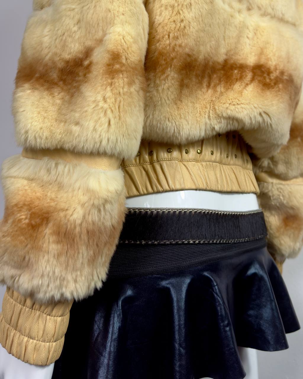 Vintage Fur Leather Jacket XS/M