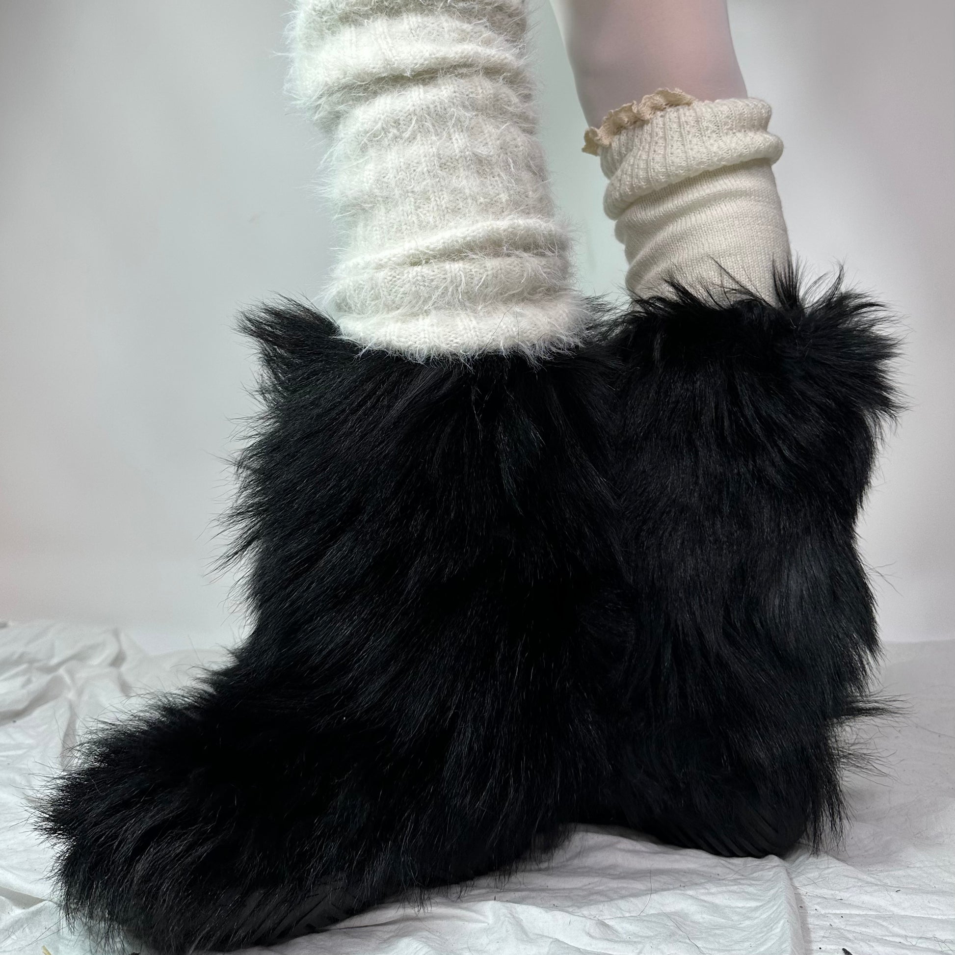 St.Moritz Vintage Italian Fur Boots 36 38 darina s garms