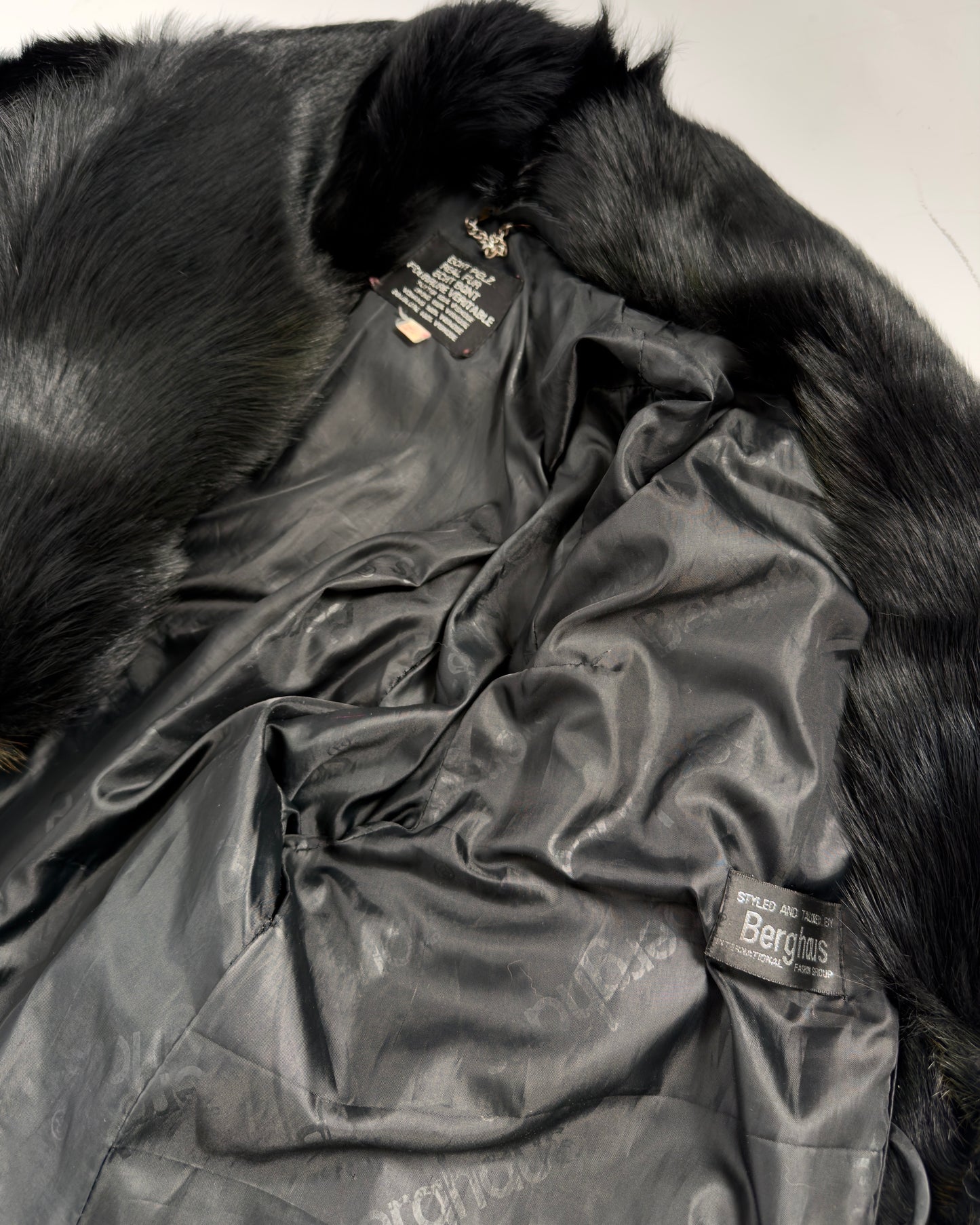 Vintage Long Black Fur Coat — S/L