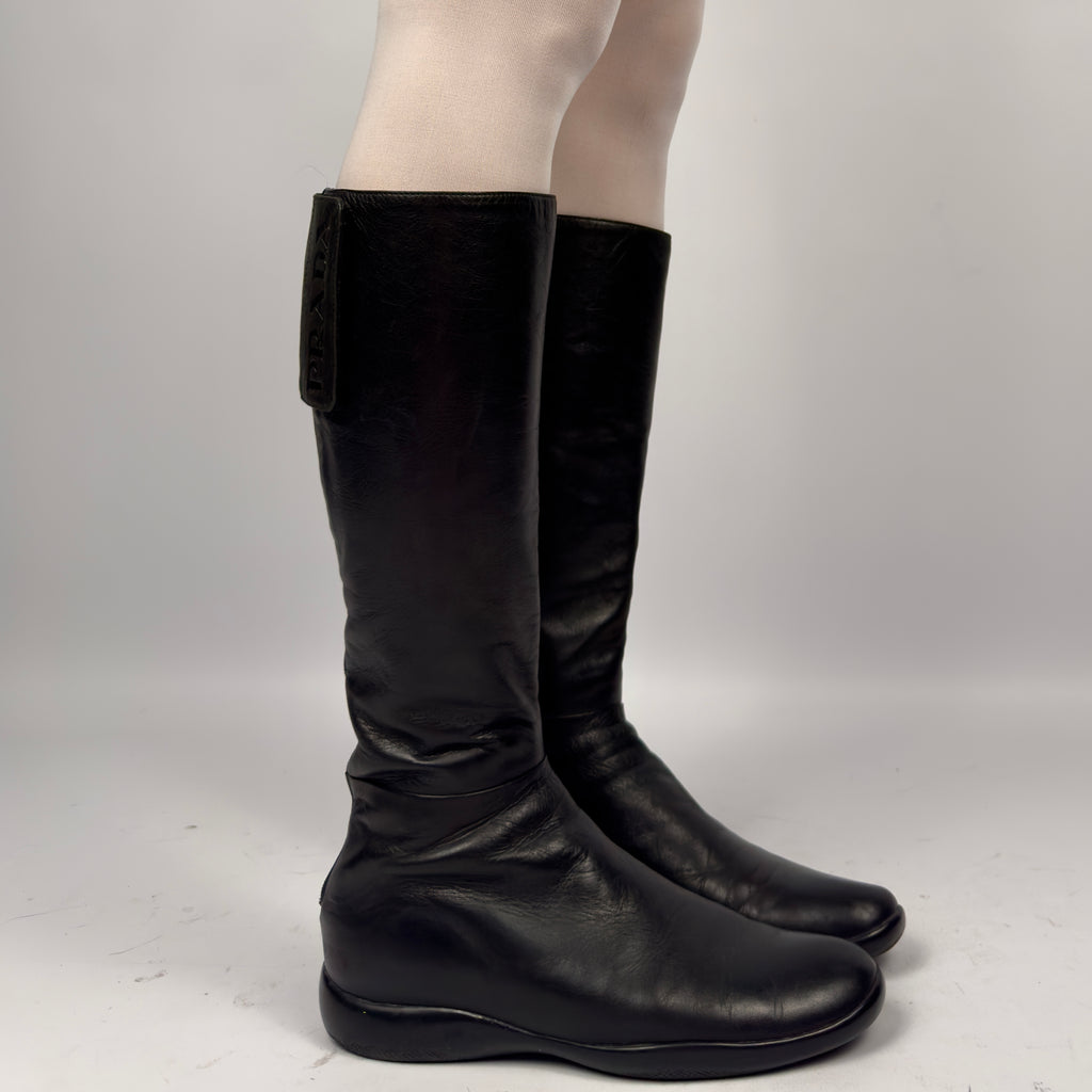 Prada AW99 Vintage Linea Rossa Leather Sport Boots