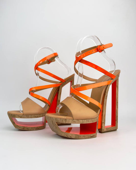 Casadei Cut Out Platform Heels — 39/39.5