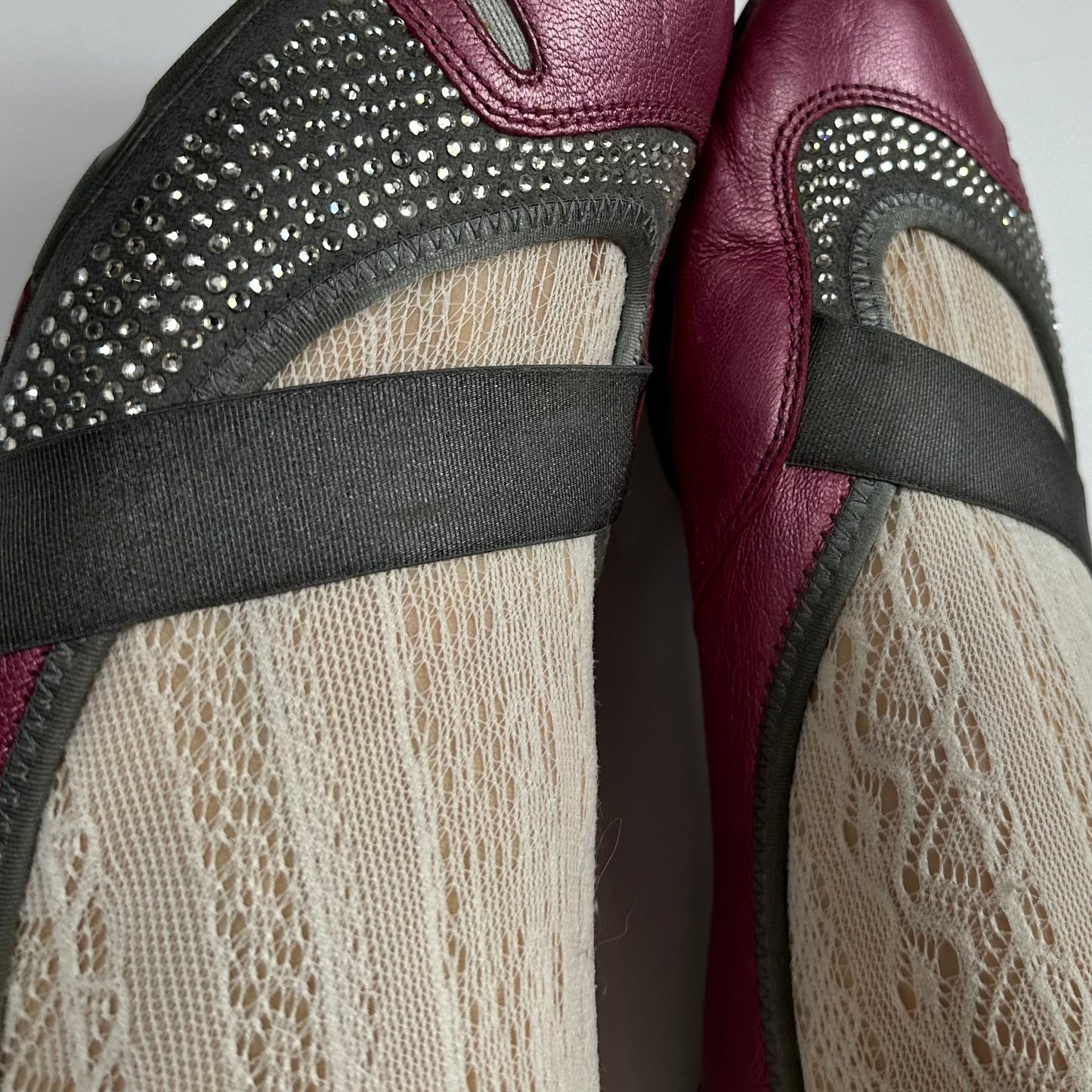 Vintage Leather Clarks Ballet Rhinestone Flats 37.5/38