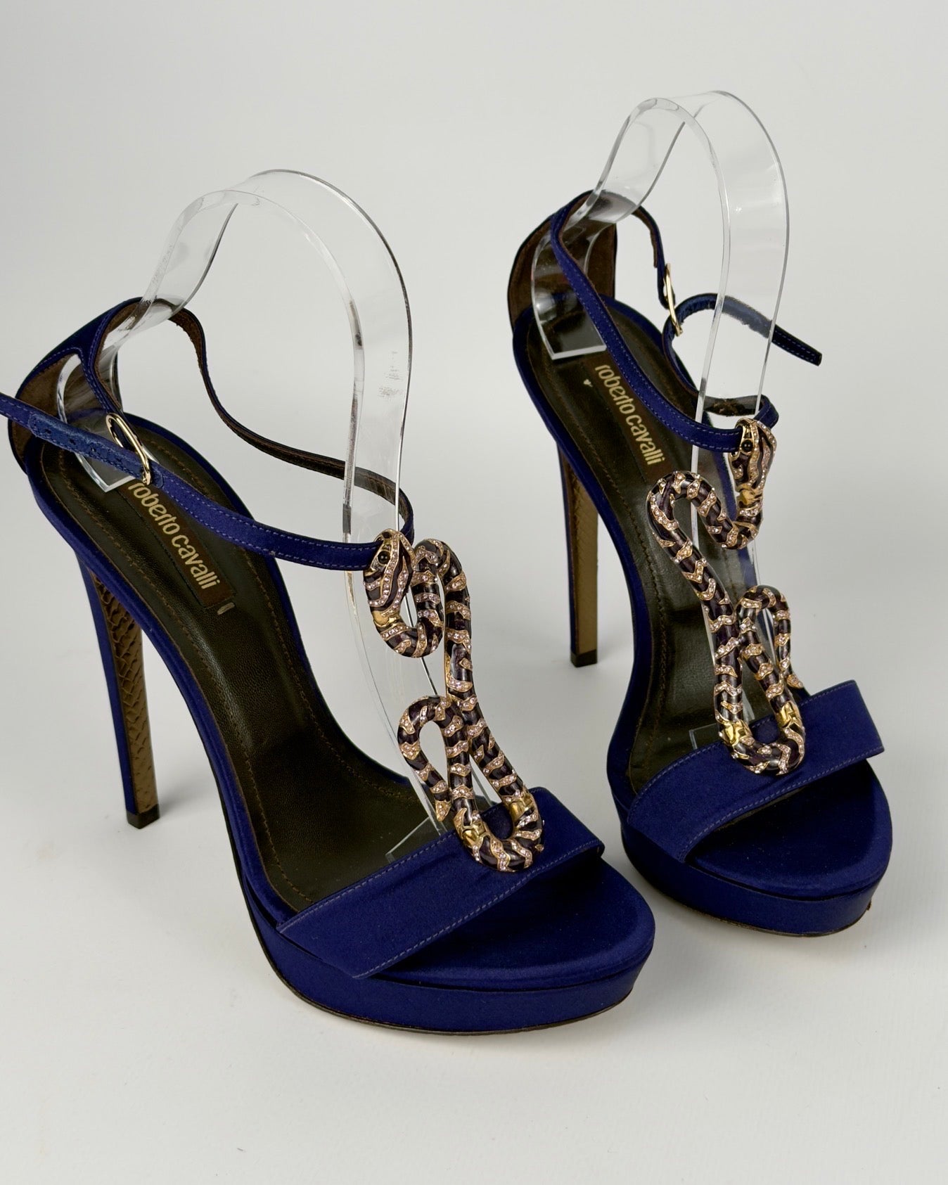 Roberto Cavalli Snake Heels — 38