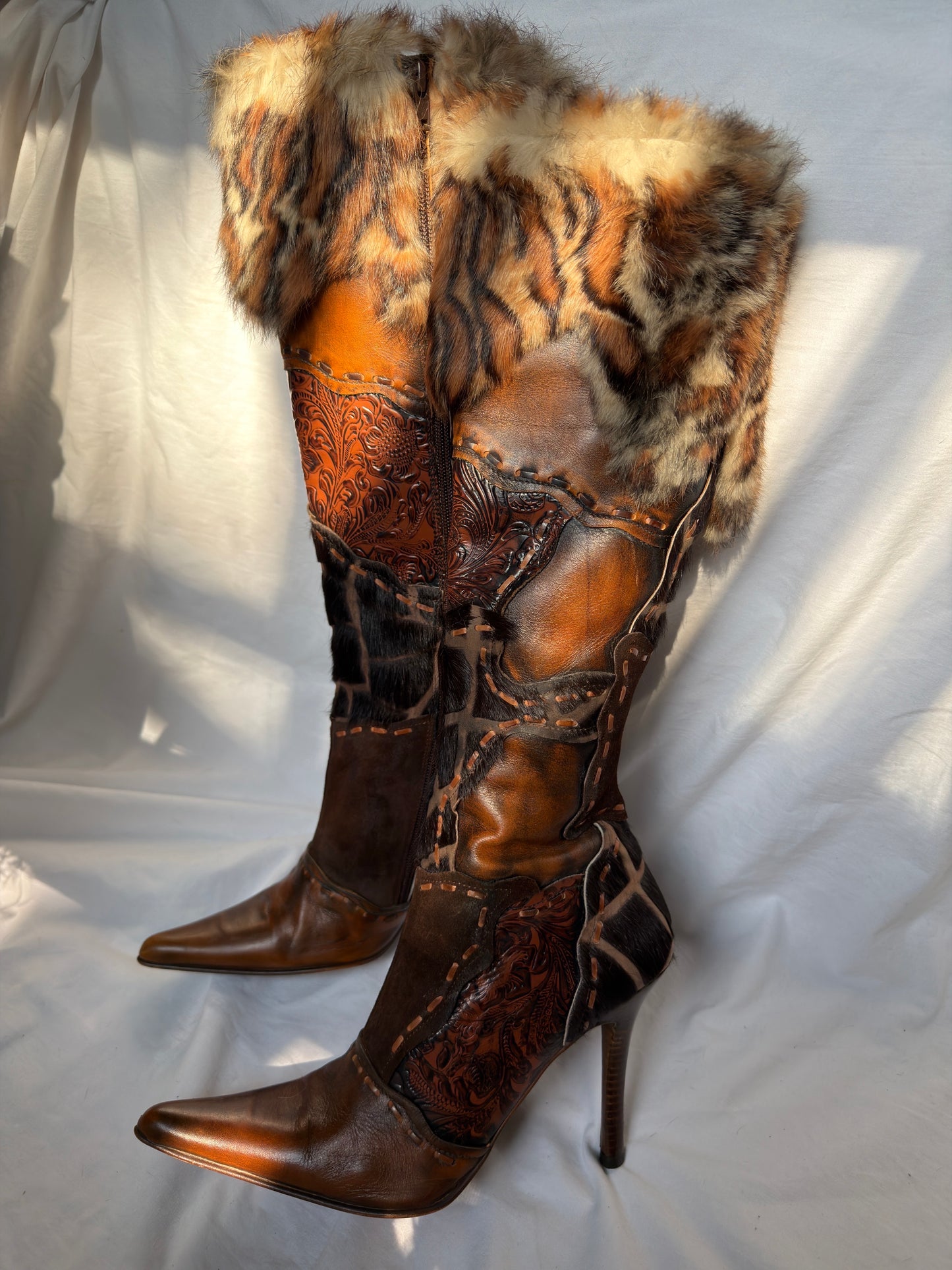 El Dante’s Couture Vintage Fur Boots — 39/40
