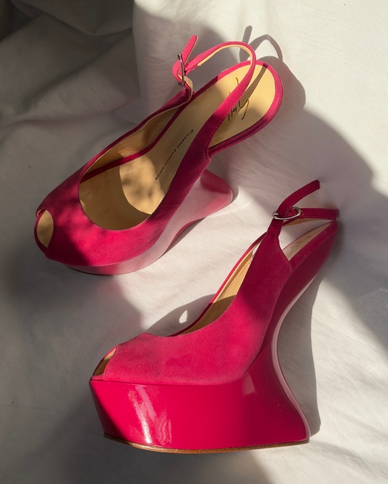 Giuseppe Zanotti Pink Curve Wedge — 38/39