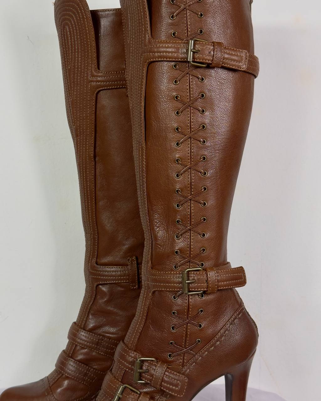 Alexander McQueen Pirate Vintage Brown Leather Boots 38