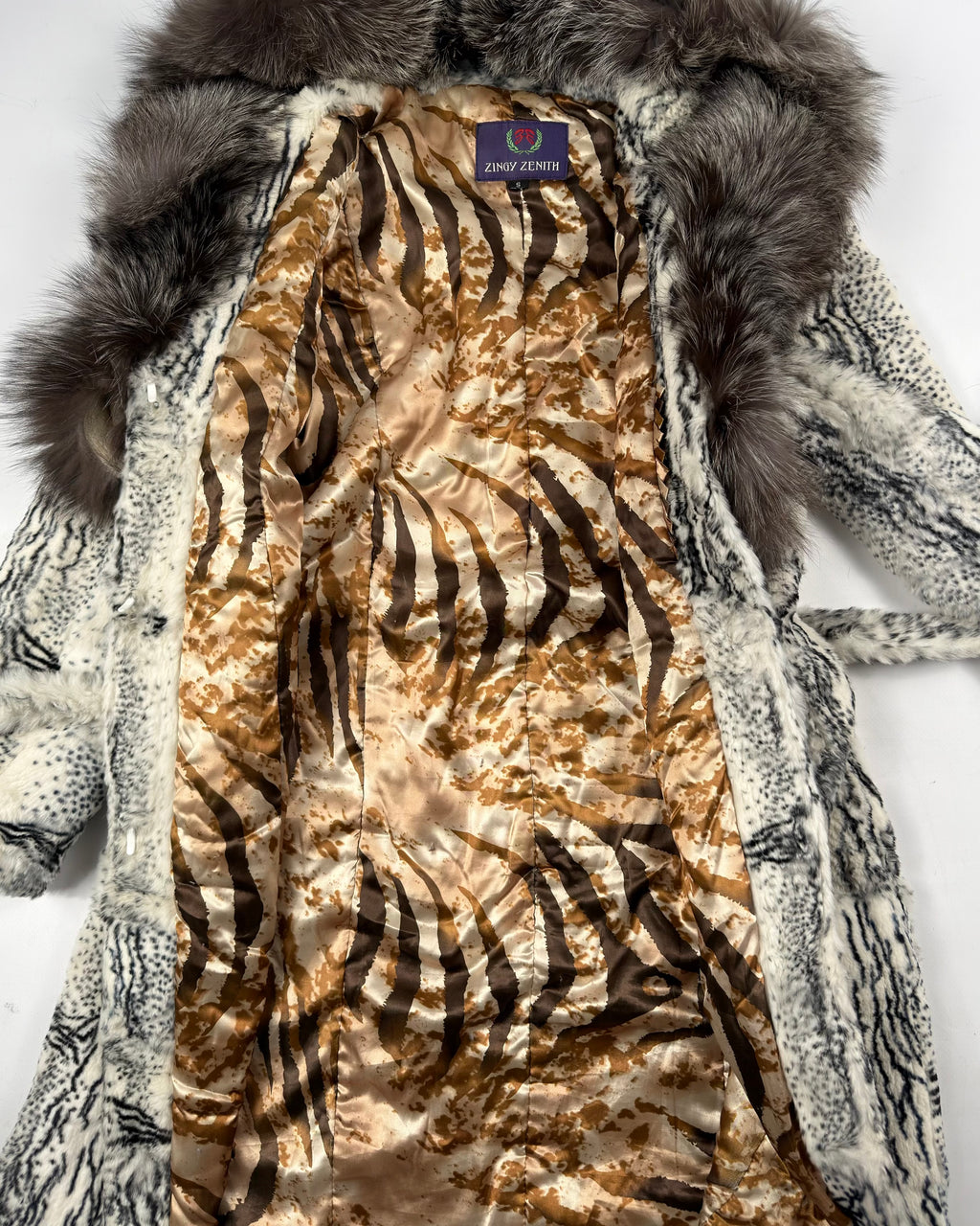 Vintage Fur Hooded Coat with Fox Collar — S/M