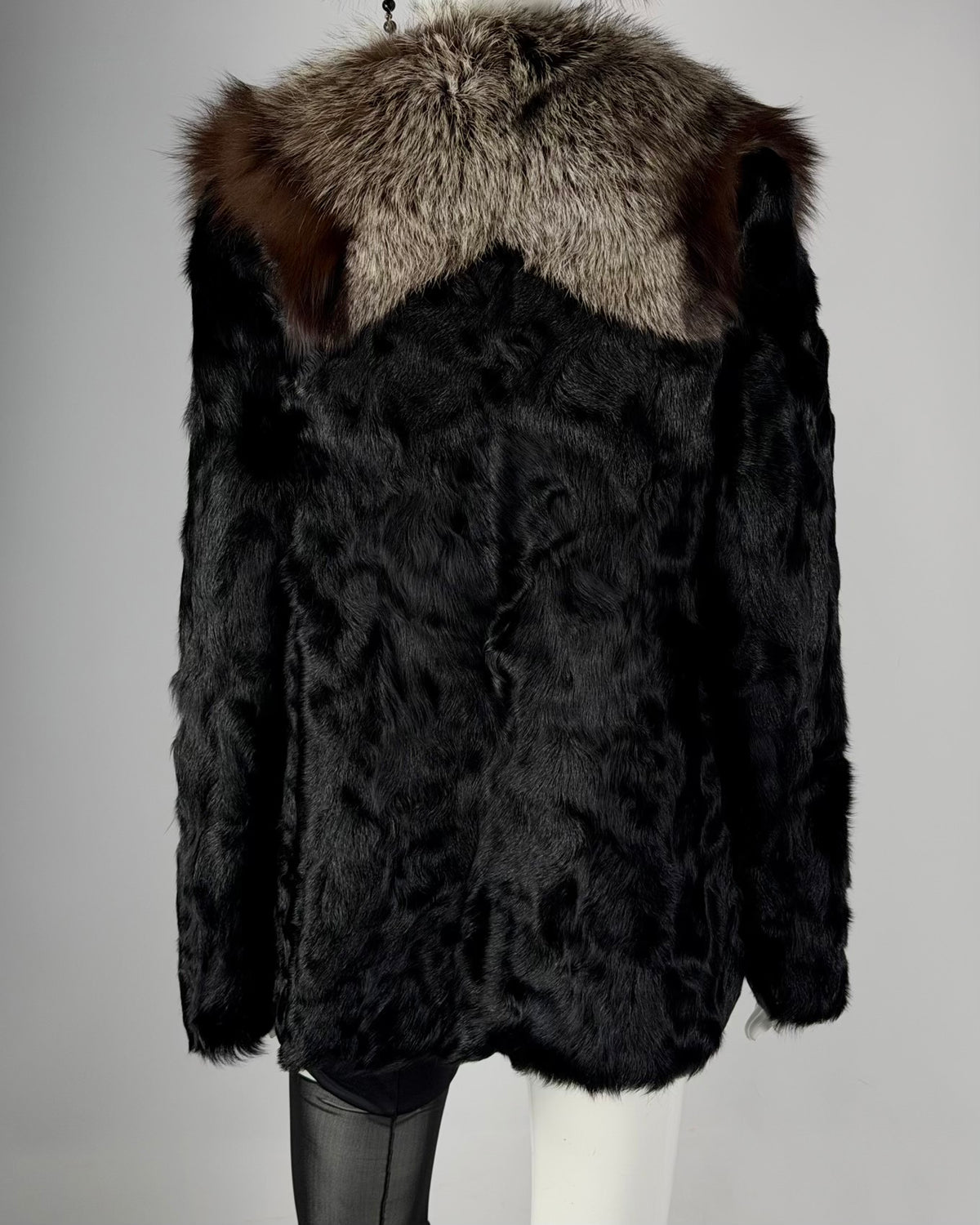 Vintage Fur Leather Jacket — M