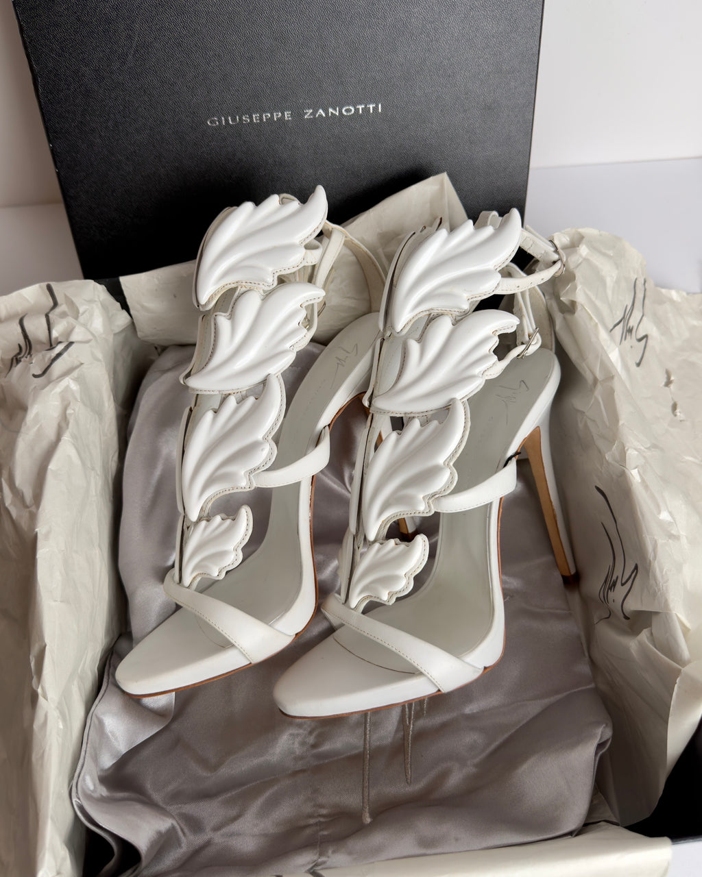 Giuseppe Zanotti White Cruel Summer Heels