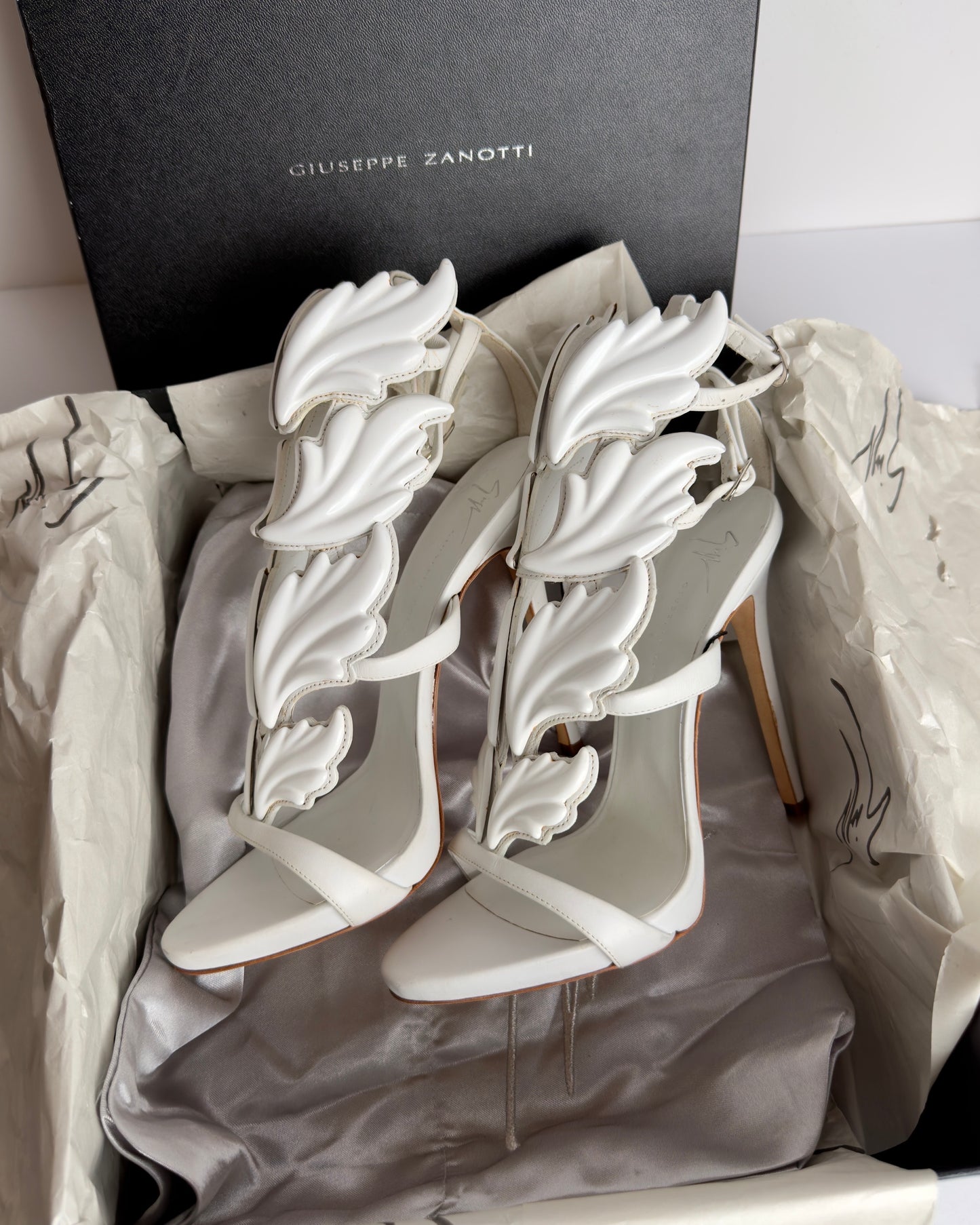 Giuseppe Zanotti White Cruel Summer Heels