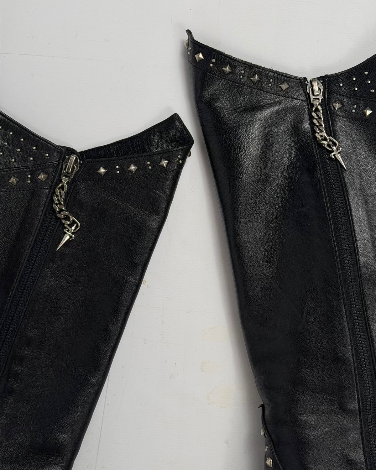 Cesare Paciotti Vintage Leather Studded Boots — 39