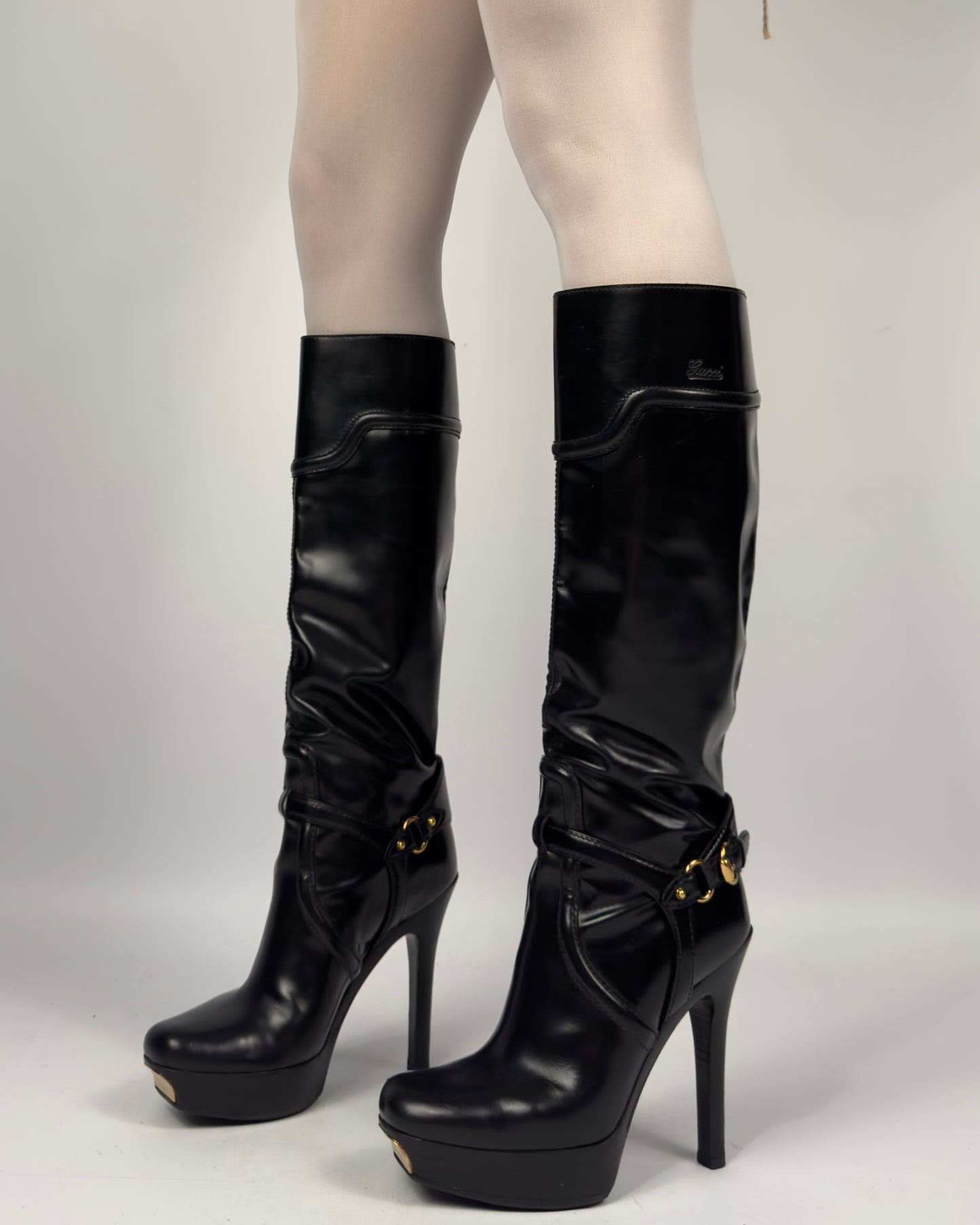 Gucci Leather Tube Boots — 37/37.5
