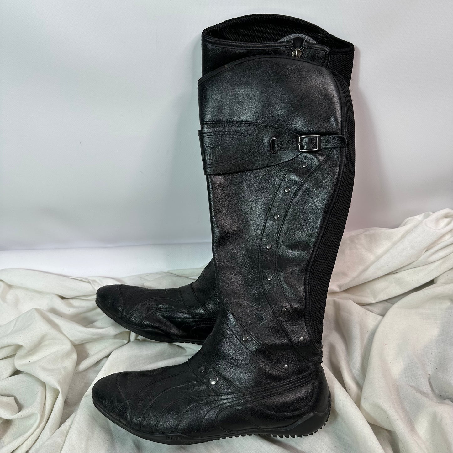 Puma Vintage Leather Moto Biker Boots