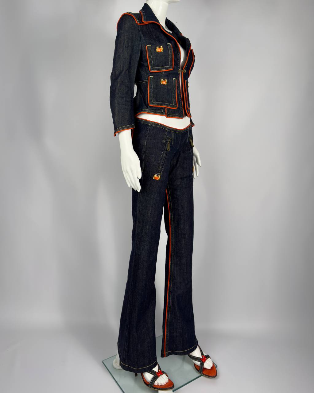 Dsquared2 2005 Denim Crab Set Jacket + Pants