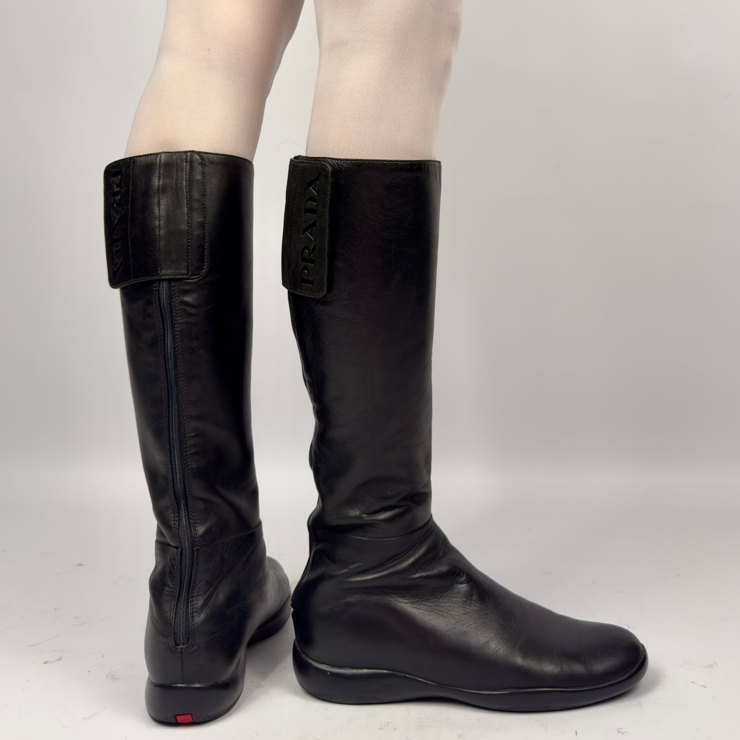 Prada AW99 Vintage Linea Rossa Leather Sport Boots 38.5/39.5