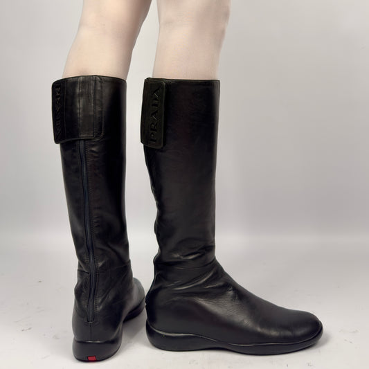 Prada AW99 Vintage Linea Rossa Leather Sport Boots 38.5/39.5