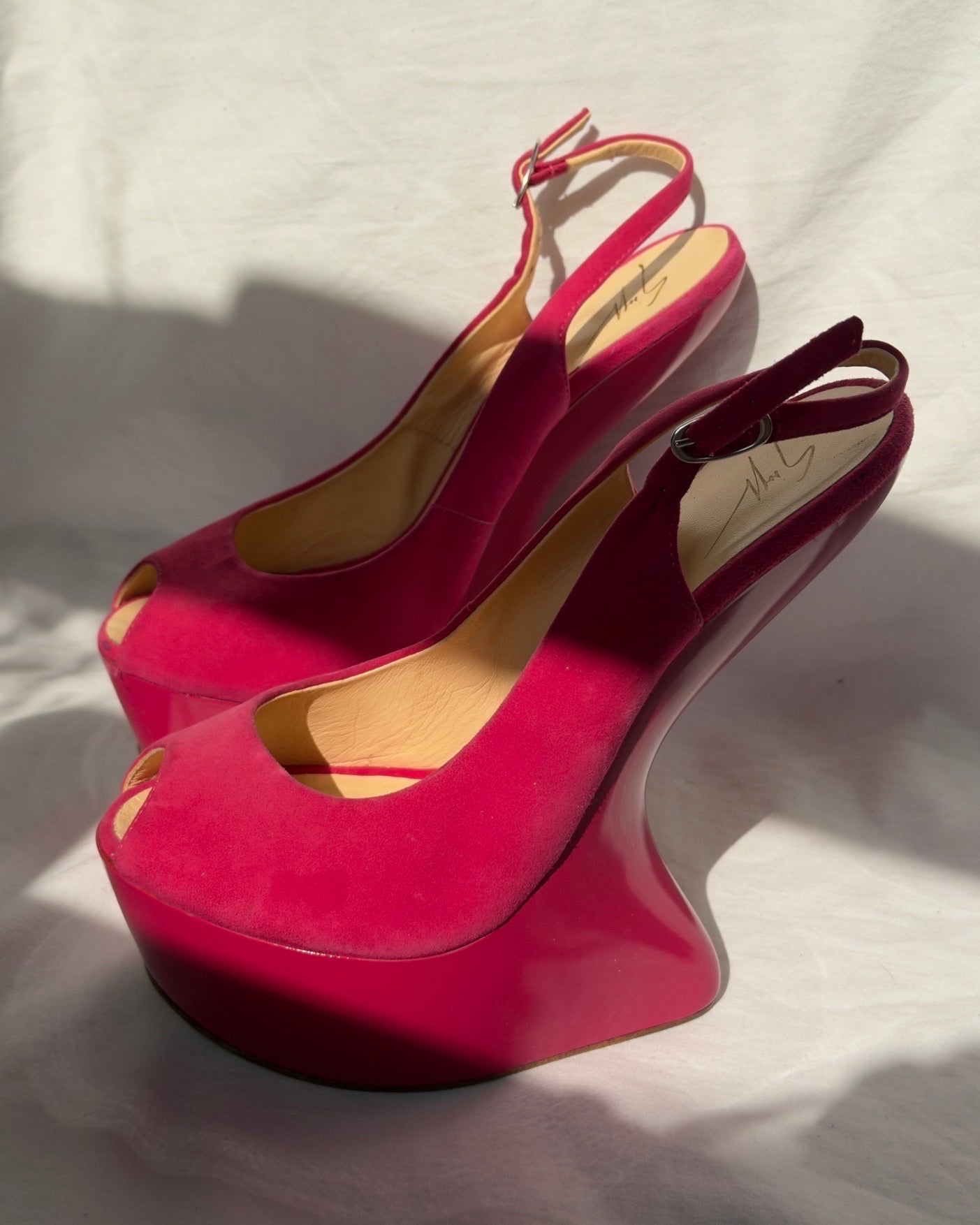 Giuseppe Zanotti Pink Curve Wedge — 38/39