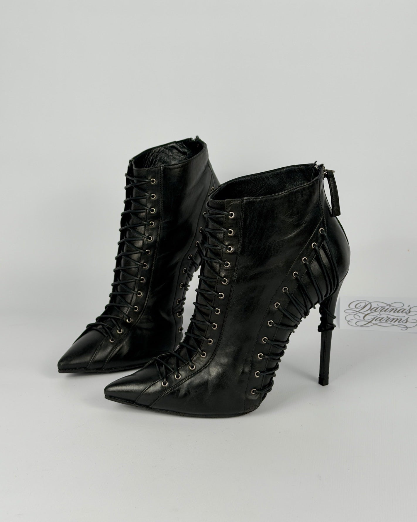 Gianmarco Lorenzi Vintage Corset Boots — 38.5