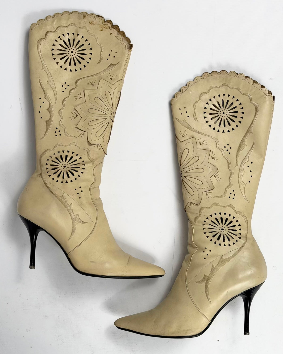 Vintage Western Leather Boots — 41