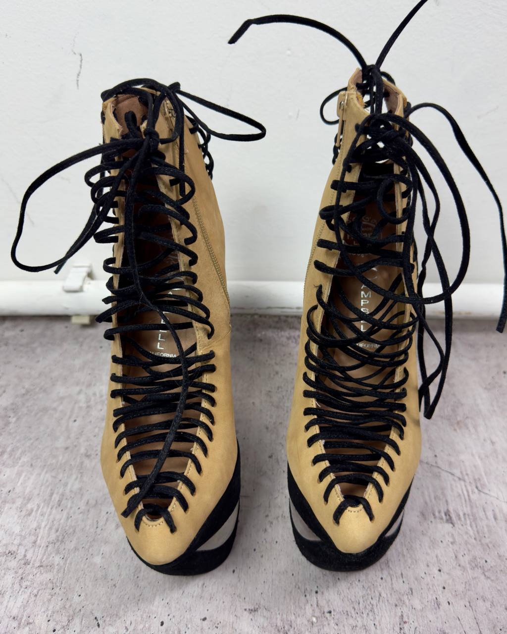 Jeffrey Campbell Vintage Lucite Platform Wedge Boots — 36/37