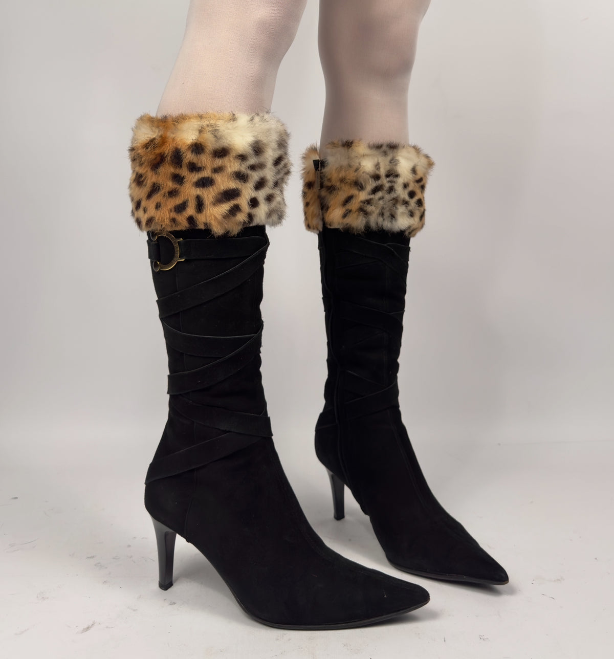 Vintage Italian Suede Fur Boots — 38/38.5