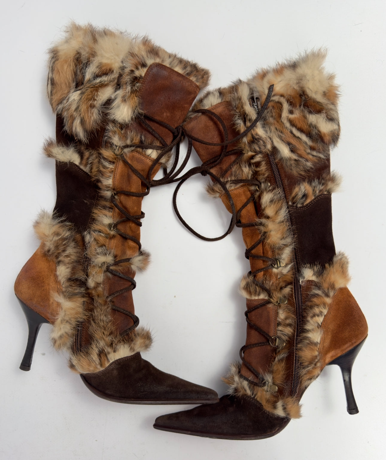 El Dante’s Couture Vintage Fur Boots — 38