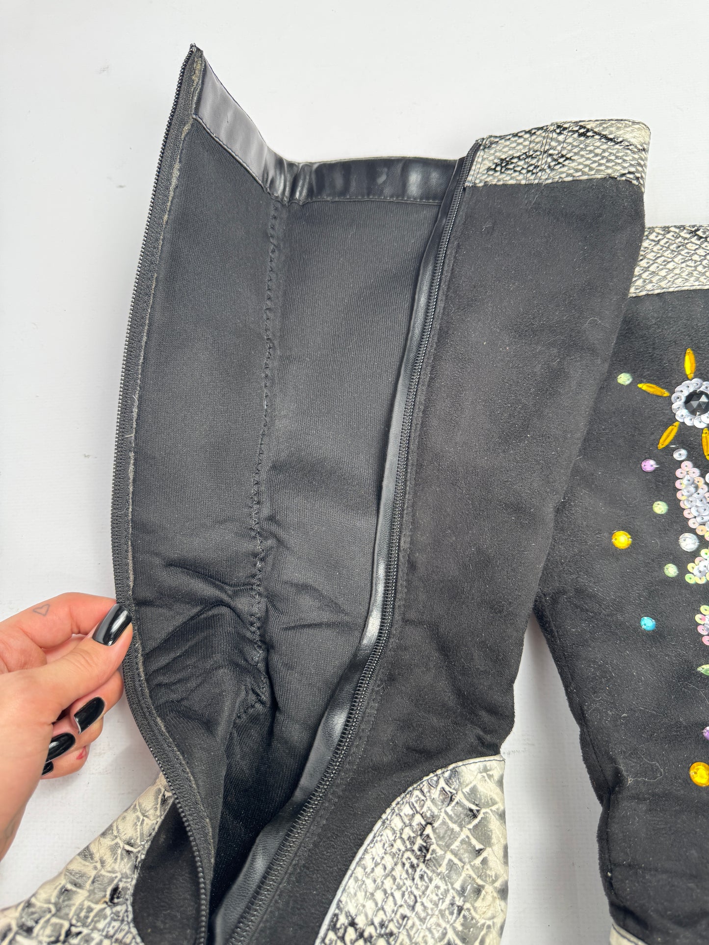 Vintage Vegan Beaded Boots — 40