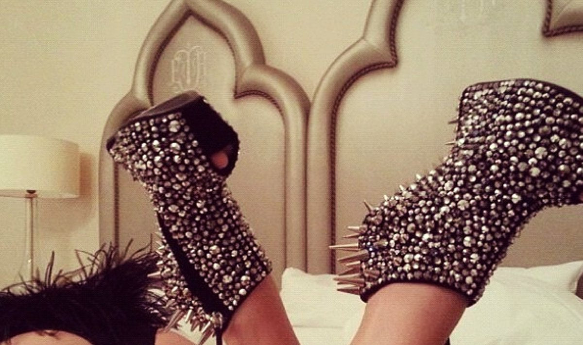 Zanotti Deadstock Rare Swarovski Crystals Spike Wedge Boots 40/40.5