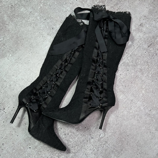 Vintage lace gothic wedding boots 40/41