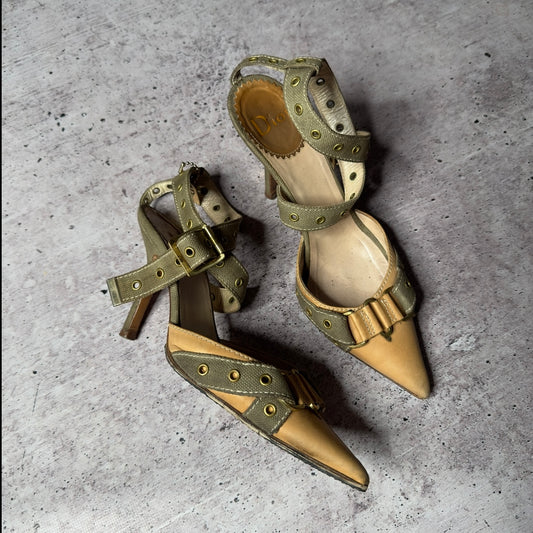 Vintage Christian Dior by Galliano Ankle Wrap Heels