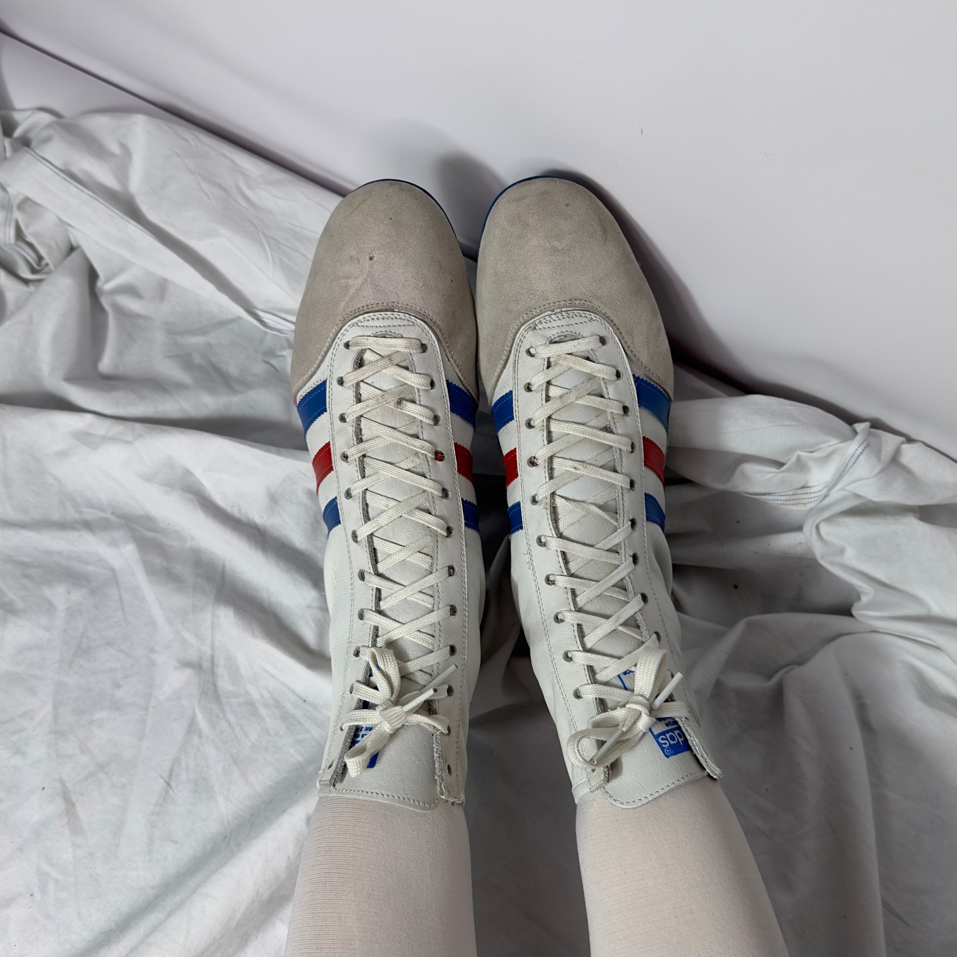 adidas gazelle silver green womens Adidas Vintage boxing wrestling boots – darina`s garms