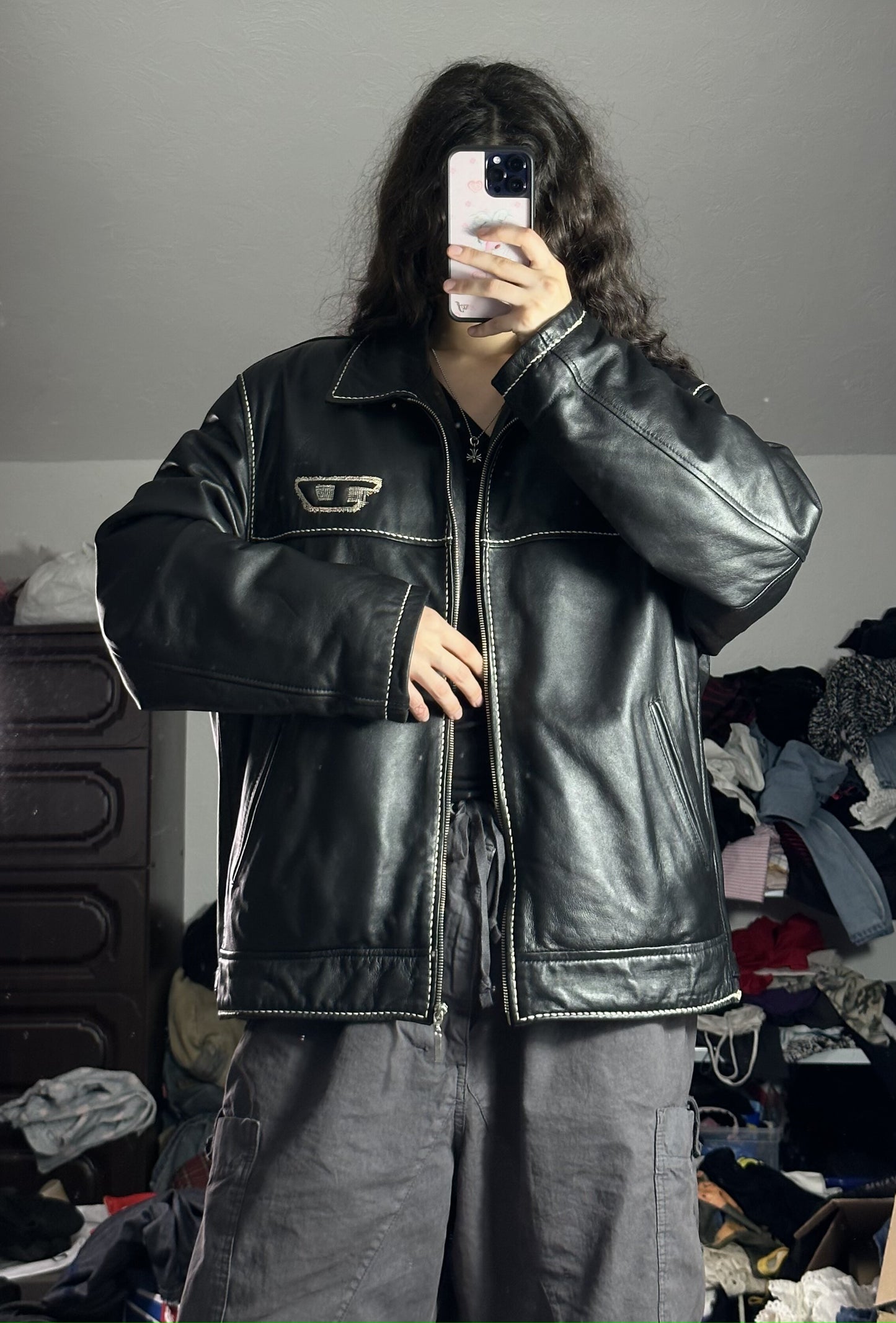 Diesel 90s Vintage Leather Moto Jacket
