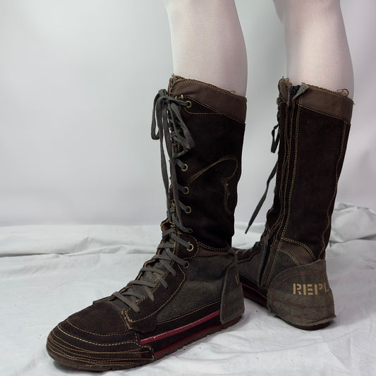 Replay Vintage Lace Up Boxing Boots 39/40