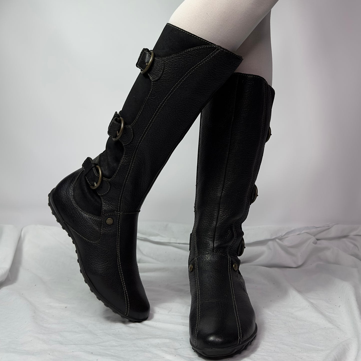 Geox Vintage Cyber Buckle Moto Boots