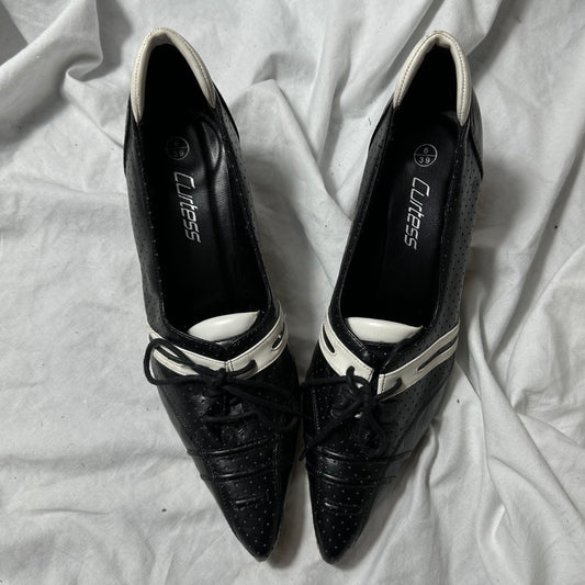 VIntage sporty racing moto kitten heels